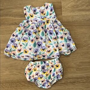 Angel Dear Pansy Floral Dress with Bloomers